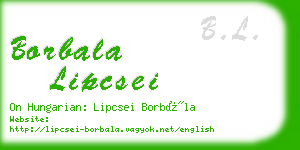 borbala lipcsei business card